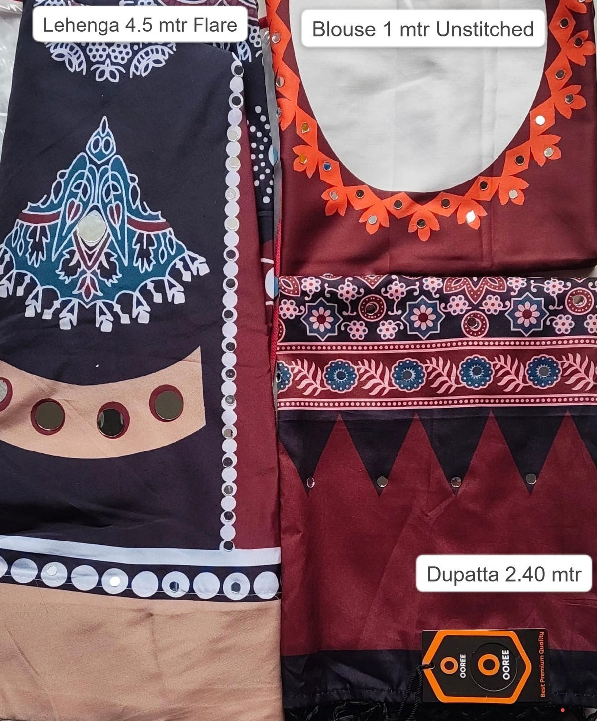 Red & Black Traditional Printed Garba Chaniya Choli